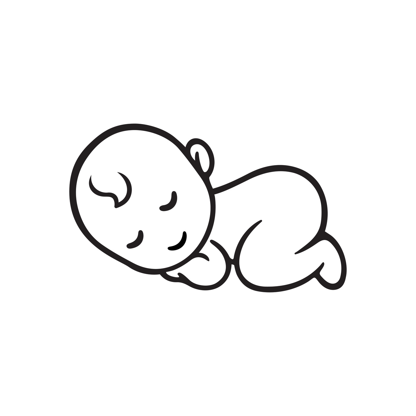 sleeping baby silhouette